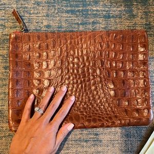 CLARA V CROC PRINT CLUTCH